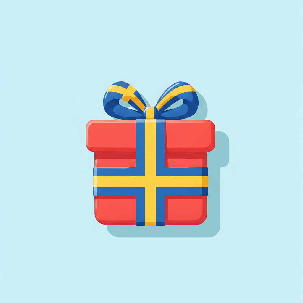 Studenten Presentbox Dekor (Blå-gult band runt presentboxen + “Grattis till Studenten”-kort ✨)